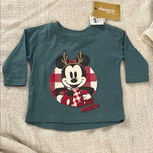 Disney Kids Long Sleeve Mickey Mouse Teal Top